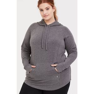 Torrid 1 Dark Gray Active Wicking Tunic Hoodie